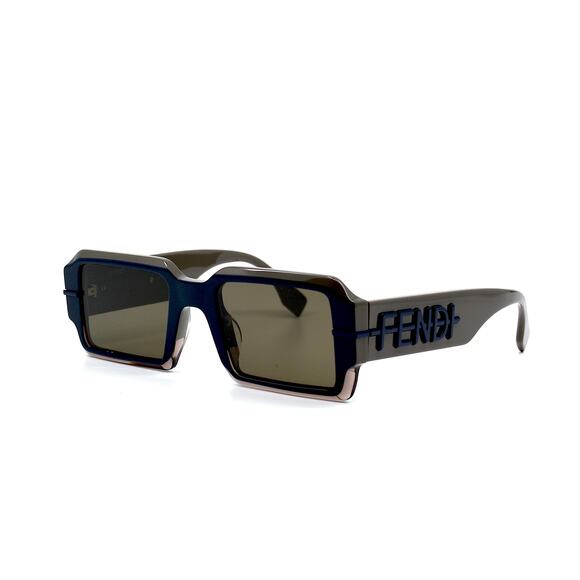 NEW! FENDI FE40073U 50E BROWN BLUE MEN'S AUTHENTIC SUNGLASSES MADE IN ITALY - Picture 2 of 12